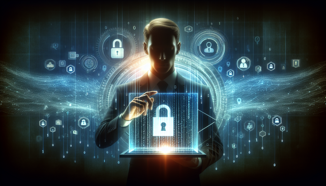 alt_text: Illustration showing a person fading into digital data, symbolizing privacy technology effects.