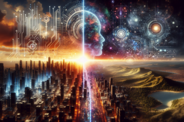 alt_text: "Person working at a desk with AI icons and a laptop illustrating staying smart with AI."