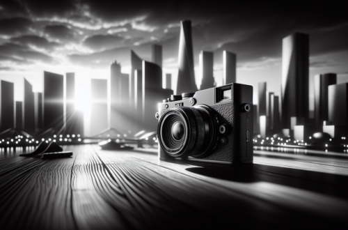 alt_text: "Close-up of a Ricoh GR IV camera showcasing its features and monochrome photo capability."