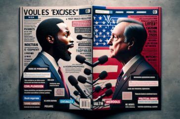 alt_text: Obama and Trump stand side by side, each with thought bubbles of differing excuses in bold text.