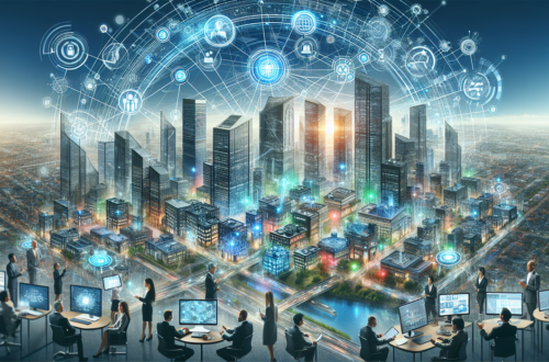 alt_text: Digital map with futuristic 3D graphics illustrating advanced HVAC commissioning technology.