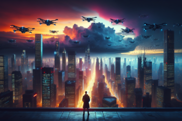 alt_text: A NAS device on a desk, scattered papers, and a stressed person looking at a computer screen.