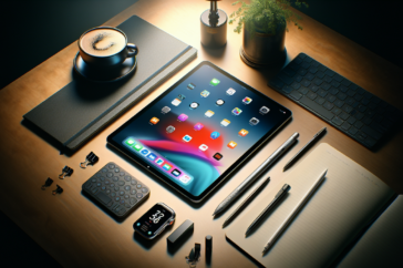 "alt_text: Variety of Costco products enhancing iPad use, like stands and accessories."