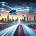 alt_text: Electric air taxis soar over a cityscape, showcasing cutting-edge technology in urban transport.