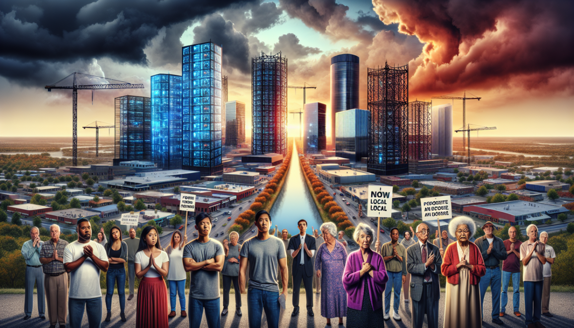 alt_text: Festus Data Center Deal sparks major debate, showing buildings and community concerns.