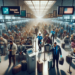 "alt_text": "Passengers face long waits at airport security during government shutdown chaos."