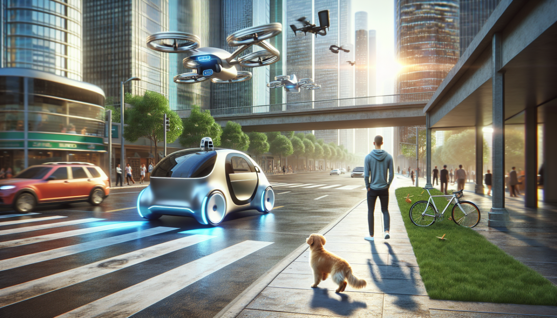 alt_text: Robot analyzing objects on a table using AI-enhanced vision in a laboratory setting.