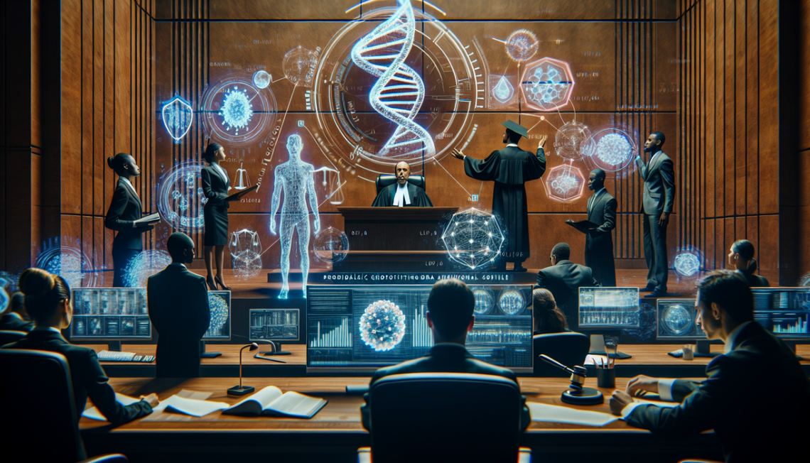 alt_text: A gavel and DNA strand symbolizing the intersection of genetics and legal systems.