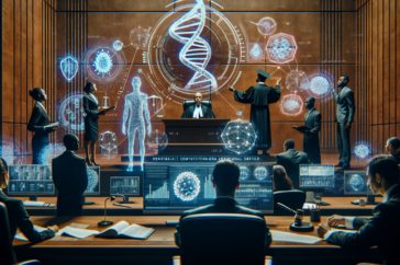 alt_text: A gavel and DNA strand symbolizing the intersection of genetics and legal systems.