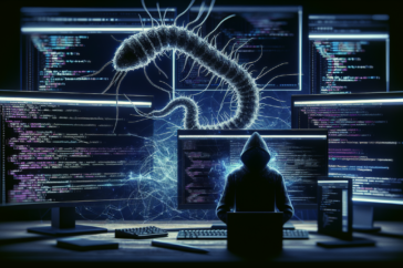 alt_text: "GlassWorm malware icon targeting developer IDEs with a red warning triangle."
