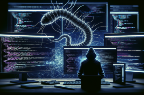 alt_text: "GlassWorm malware icon targeting developer IDEs with a red warning triangle."