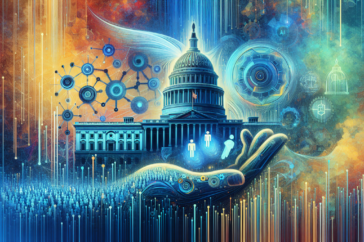 # alt_text A digital illustration of AI analyzing global political icons and symbols.