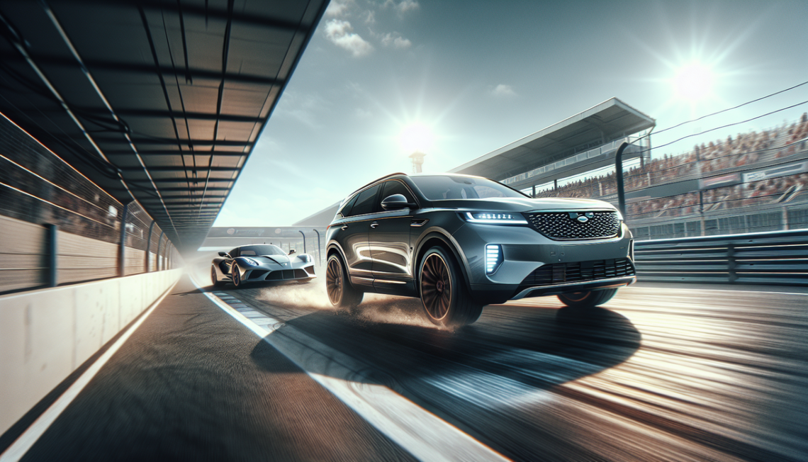 alt_text: A surprising speed test between a robust SUV and a sleek sports car on an open road.