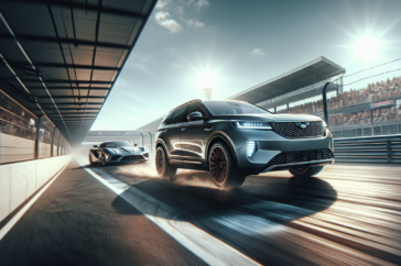 alt_text: A surprising speed test between a robust SUV and a sleek sports car on an open road.