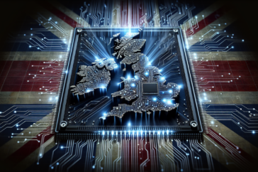 alt_text: Cover with text "UK Chips: Context, Power and a New CEO" over a tech-themed background.